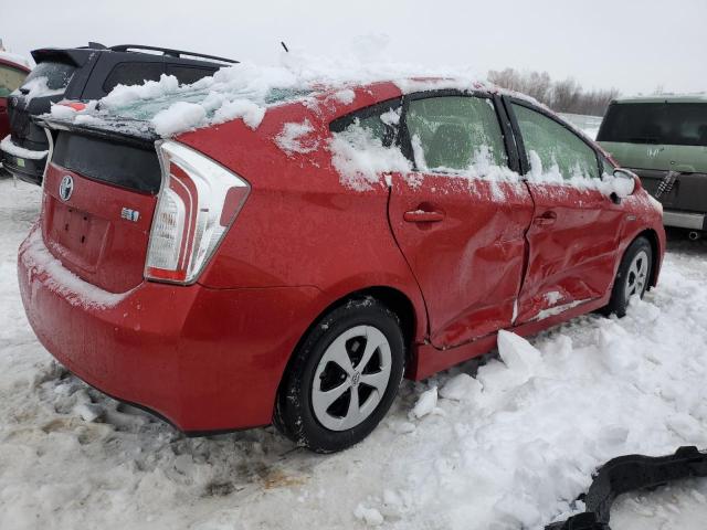 JTDKN3DU5F0467707 - 2015 TOYOTA PRIUS RED photo 3