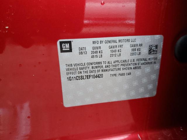 1G11C5SL7EF104420 - 2014 CHEVROLET MALIBU 1LT 红色 照片 13