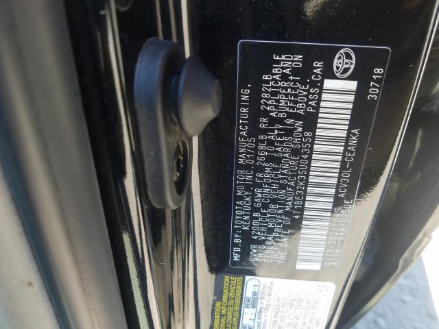 4T1BE32K35U043558 - 2005 TOYOTA CAMRY LE  photo 10