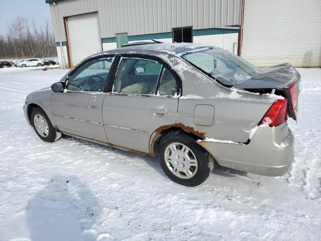 2HGES16572H591615 - 2002 HONDA CIVIC LX BEIGE photo 2