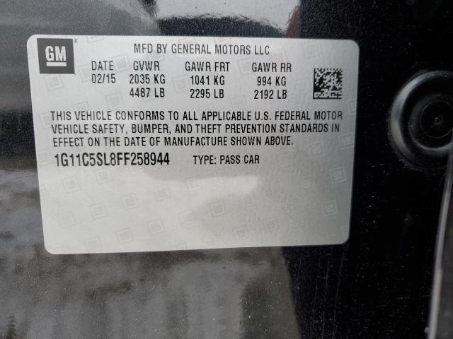 1G11C5SL8FF258944 - 2015 CHEVROLET MALIBU 1LT შავი ფოტო 13