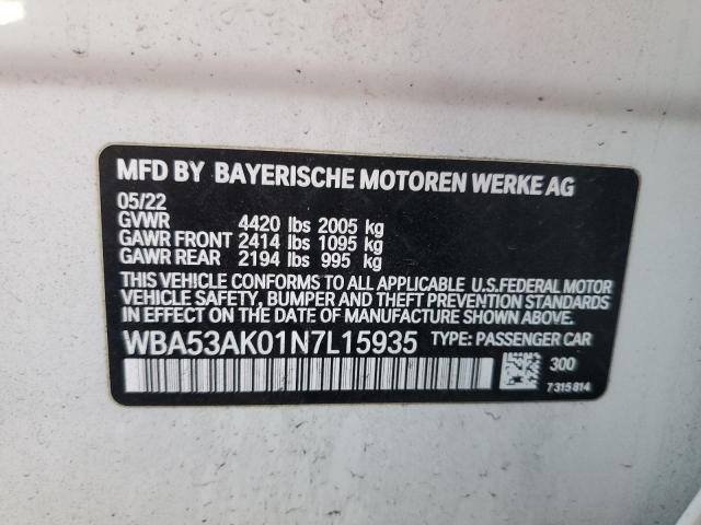 WBA53AK01N7L15935 - 2022 BMW 228I WHITE photo 13