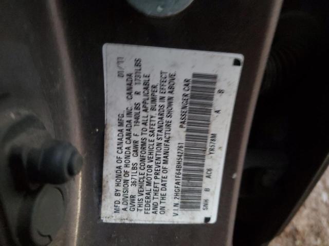 2HGFA1F64BH542761 - 2011 HONDA CIVIC LX-S 灰色 照片 12