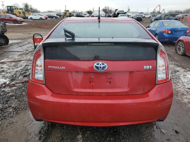 JTDKN3DU3F0452543 - 2015 TOYOTA PRIUS RED photo 6