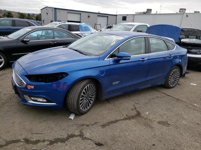 3FA6P0SU0HR380271 - 2017 FORD FUSION TITANIUM PHEV BLUE photo 1