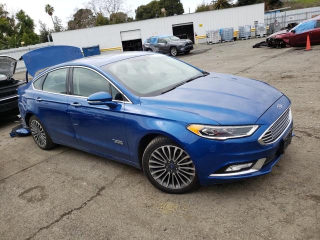 3FA6P0SU0HR380271 - 2017 FORD FUSION TITANIUM PHEV BLUE photo 4