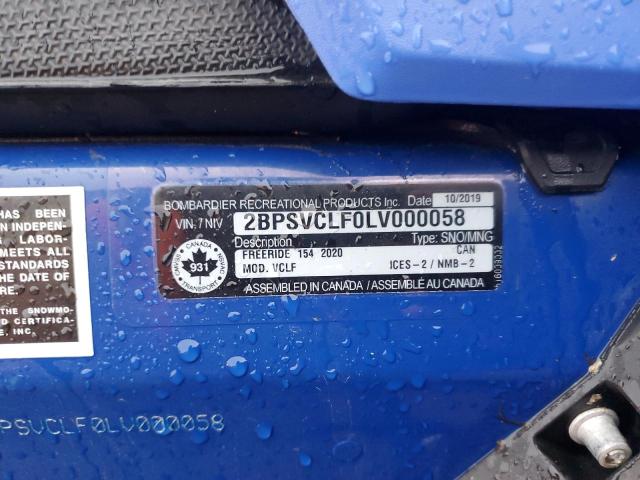 2BPSVCLF0LV000058 - 2020 SKI DOO FREERIDE BLUE photo 10