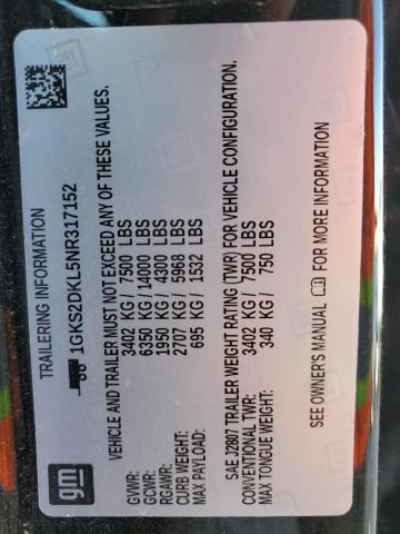 1GKS2DKL5NR317152 - 2022 GMC YUKON DENALI BLACK photo 13