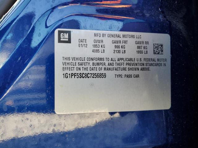 1G1PF5SC8C7256859 - 2012 CHEVROLET CRUZE LT BLUE photo 13