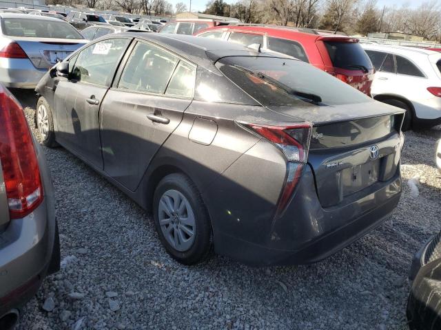 JTDKBRFU4H3555674 - 2017 TOYOTA PRIUS GRAY photo 2