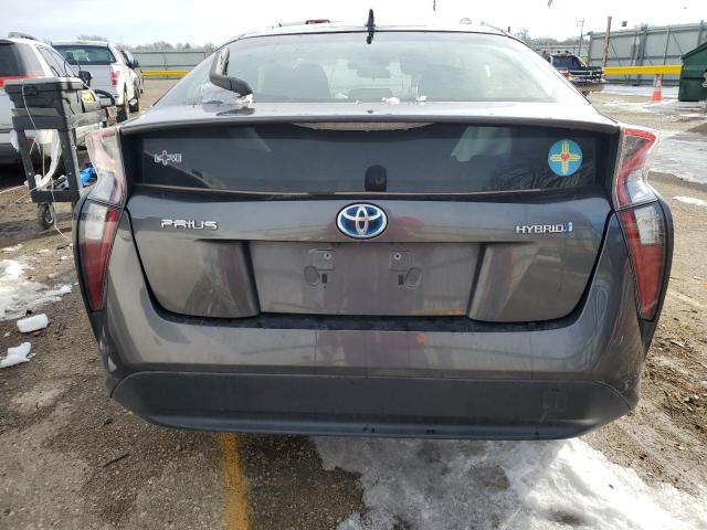 JTDKBRFU4H3555674 - 2017 TOYOTA PRIUS GRAY photo 6