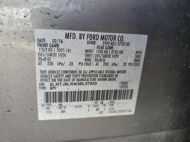 2LMTJ8LR4GBL57855 - 2016 LINCOLN MKX RESERVE أسمر صورة 12