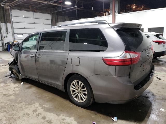 5TDYK3DC2FS541382 - 2015 TOYOTA SIENNA XLE GRAY photo 2