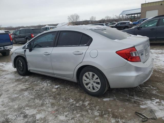 2HGFB2F52CH328542 - 2012 HONDA CIVIC LX SILVER photo 2