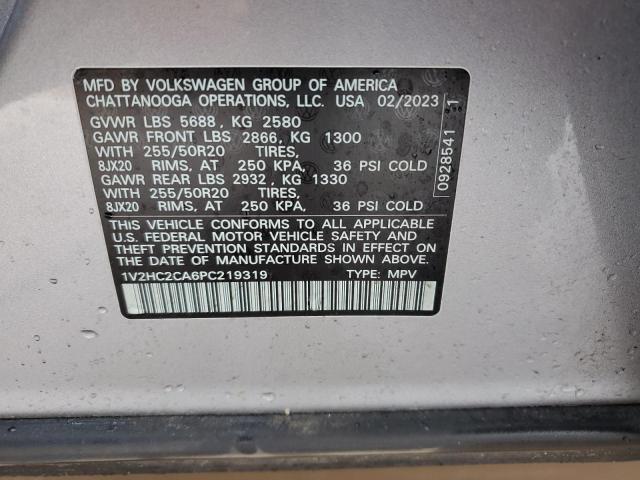 1V2HC2CA6PC219319 - 2023 VOLKSWAGEN ATLAS CROS SE GRAY photo 13