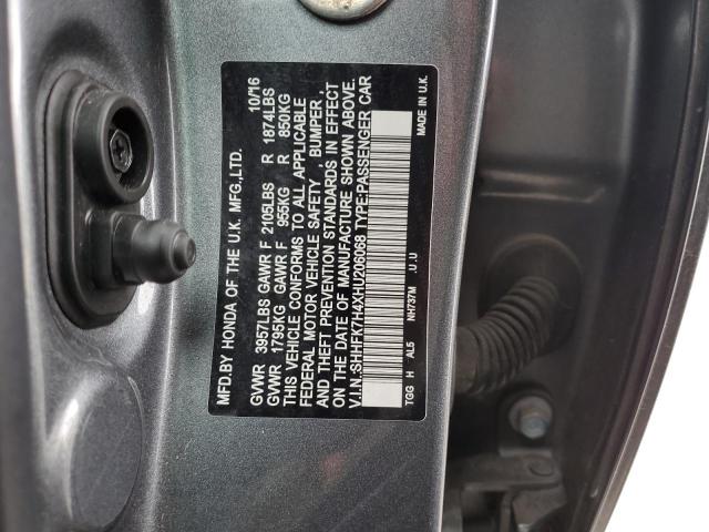 SHHFK7H4XHU206068 - 2017 HONDA CIVIC SPORT 灰色 照片 12