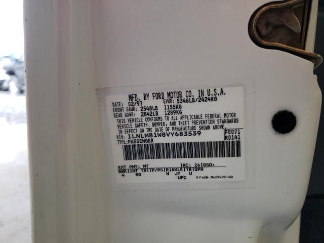 1LNLM81W8VY683539 - 1997 LINCOLN TOWN CAR EXECUTIVE WHITE photo 12