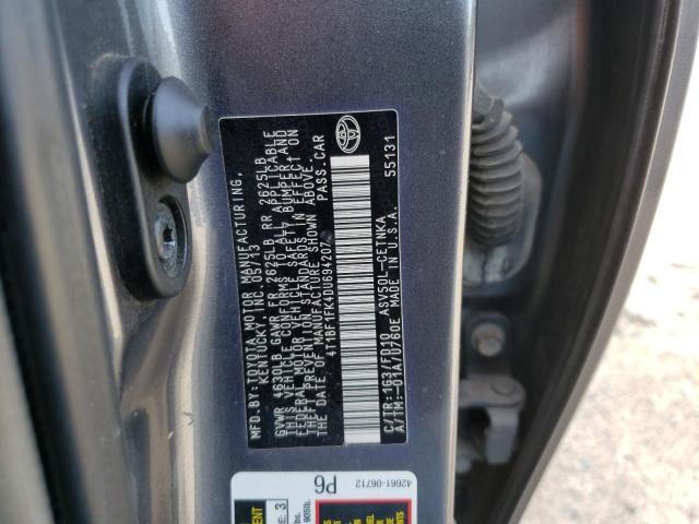 4T1BF1FK4DU694207 - 2013 TOYOTA CAMRY L 灰色 照片 13