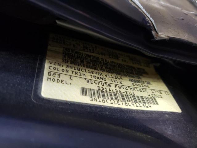 3N1BC11E78L411364 - 2008 NISSAN VERSA S BLUE photo 12