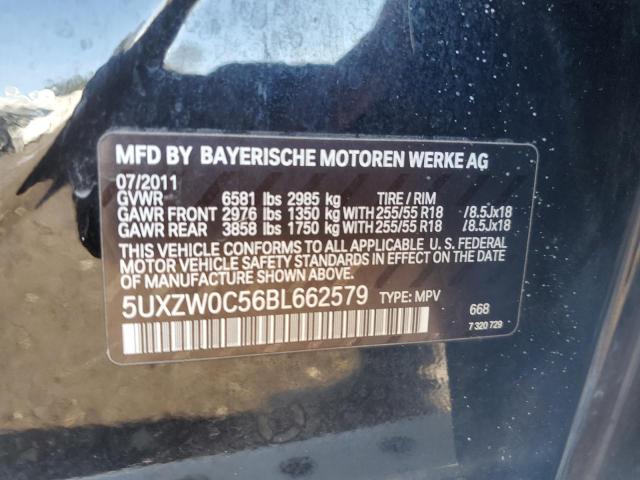 5UXZW0C56BL662579 - 2011 BMW X5 XDRIVE35D BLACK photo 13