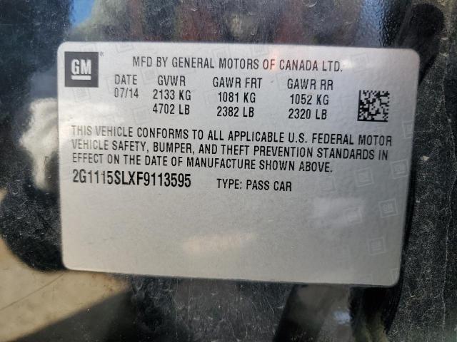 2G1115SLXF9113595 - 2015 CHEVROLET IMPALA LT BLACK photo 12