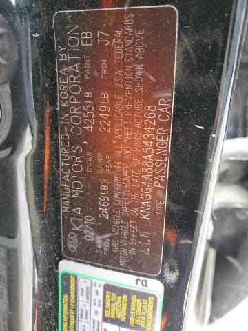 KNAGG4A88A5434268 - 2010 KIA OPTIMA LX BLACK photo 12