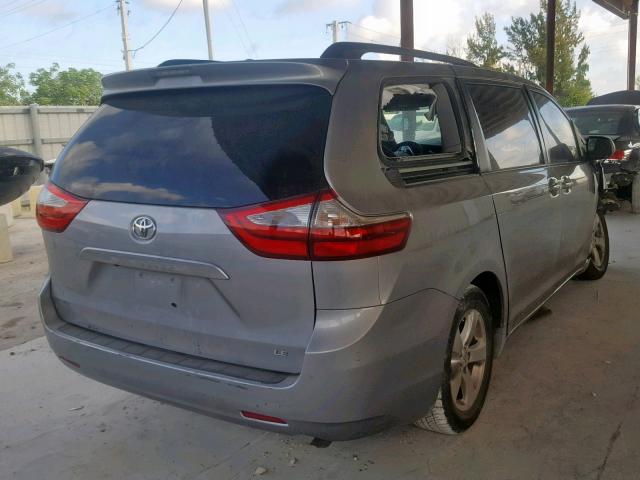 5TDKK3DC5GS726307 - 2016 TOYOTA SIENNA LE GRAY photo 4