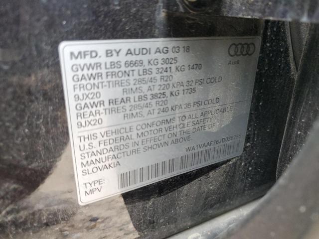 WA1VAAF76JD038298 - 2018 AUDI Q7 PRESTIGE BLACK photo 14