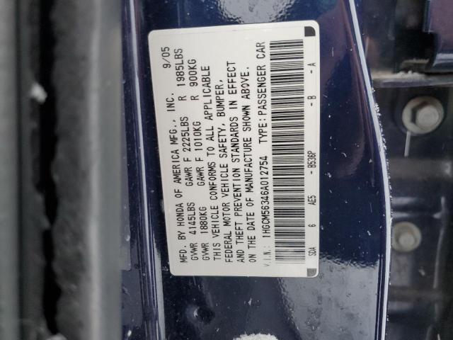 1HGCM56346A012754 - 2006 HONDA ACCORD SE BLUE photo 12