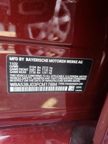 WBA53BJ03PCM17884 - 2023 BMW 540 I RED photo 12