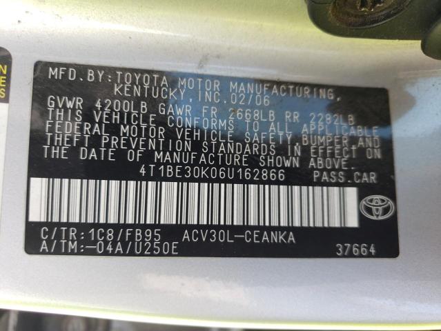 4T1BE30K06U162866 - 2006 TOYOTA CAMRY LE SILVER photo 13