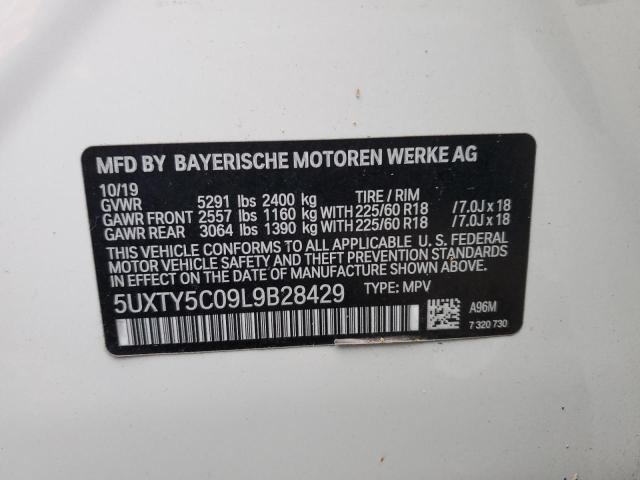 5UXTY5C09L9B28429 - 2020 BMW X3 XDRIVE30I WHITE photo 13