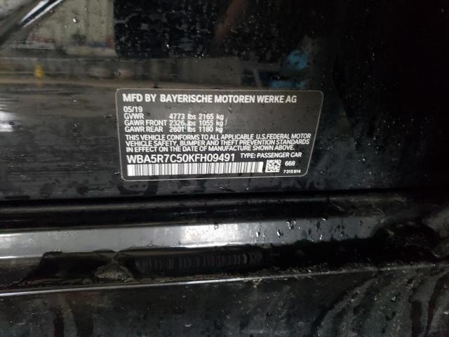 WBA5R7C50KFH09491 - 2019 BMW 330XI أسود صورة 12