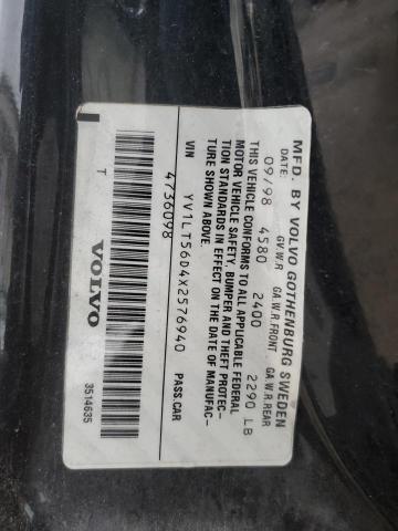 YV1LT56D4X2576940 - 1999 VOLVO S70 BLACK photo 12