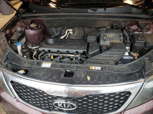 5XYKT3A16DG398162 - 2013 KIA SORENTO LX BURGUNDY photo 11