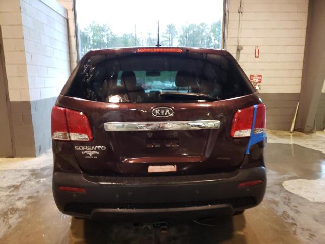 5XYKT3A16DG398162 - 2013 KIA SORENTO LX BURGUNDY photo 6