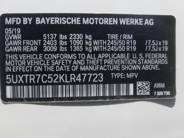 5UXTR7C52KLR47723 - 2019 BMW X3 SDRIVE30I  photo 10