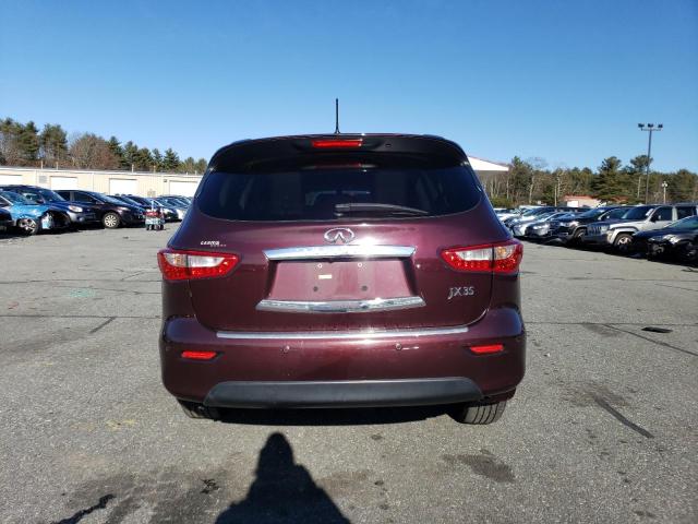 5N1AL0MM0DC352777 - 2013 INFINITI JX35 BURGUNDY photo 6