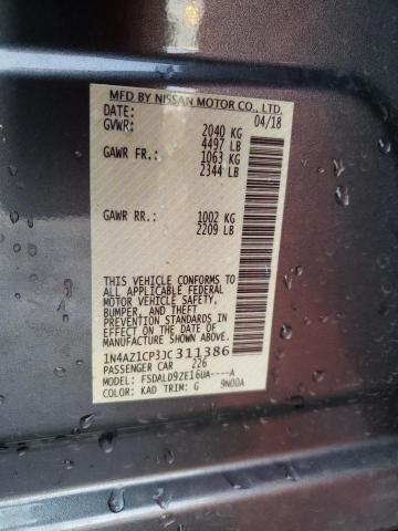 1N4AZ1CP3JC311386 - 2018 NISSAN LEAF S GRAY photo 13