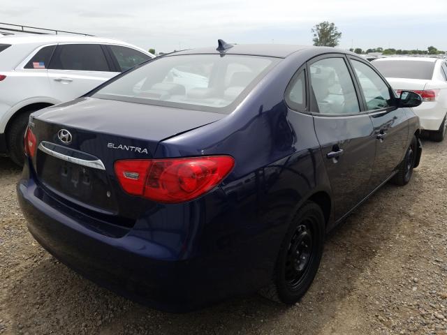 KMHDU4AD3AU099076 - 2010 HYUNDAI ELANTRA BLUE  photo 4