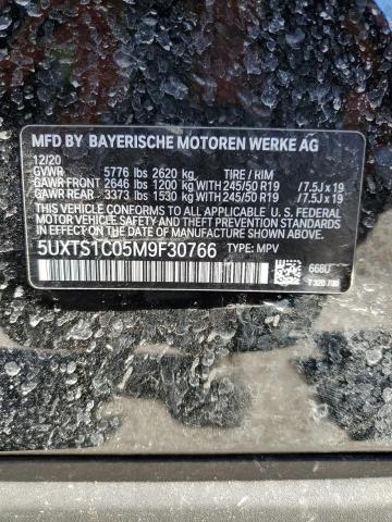 5UXTS1C05M9F30766 - 2021 BMW X3 XDRIVE30E BLACK photo 13