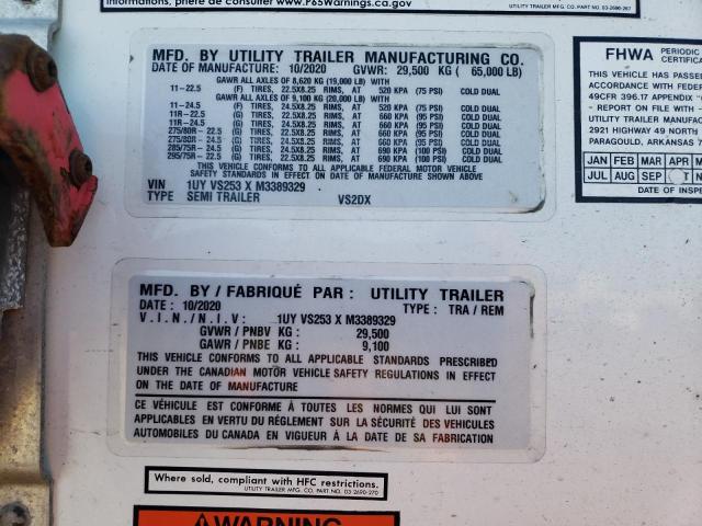 1UYVS253XM3389329 - 2021 UTILITY TRAILER Ağ foto 10