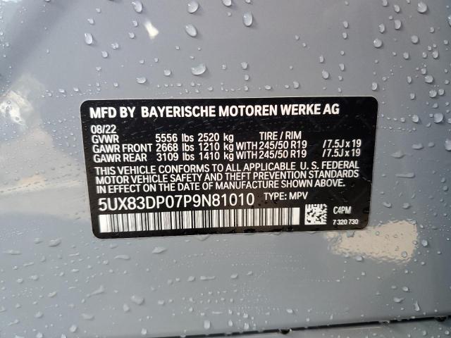 5UX83DP07P9N81010 - 2023 BMW X3 XDRIVEM40I GRAY photo 13