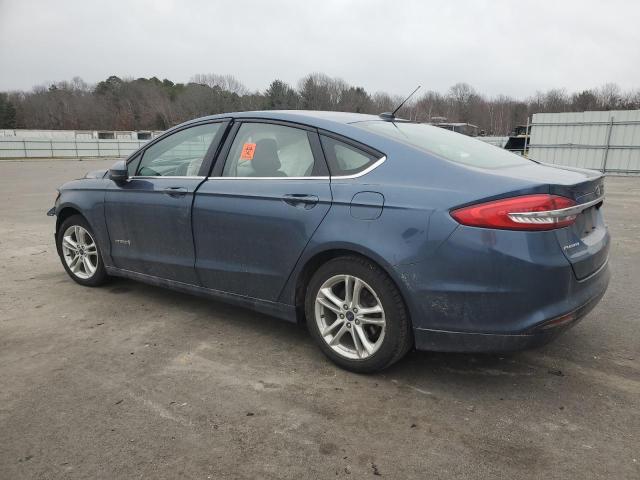 3FA6P0LU2JR214192 - 2018 FORD FUSION SE HYBRID BLUE photo 2