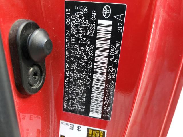 JTKJF5C78E3073236 - 2014 TOYOTA SCION TC 红色 照片 12