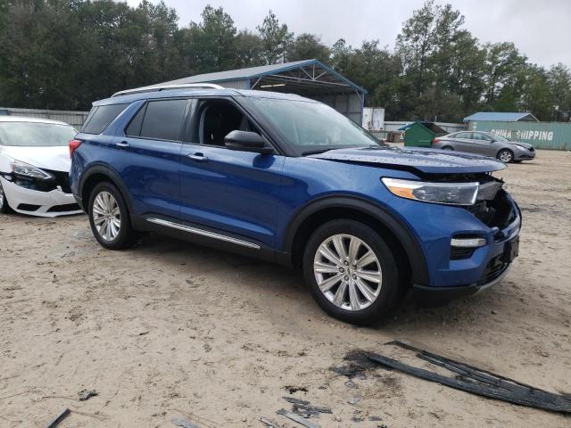 1FM5K7FW6MNA11027 - 2021 FORD EXPLORER L BLUE photo 4