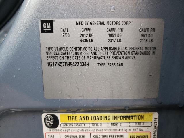 1G1ZK57B994234349 - 2009 CHEVROLET MALIBU LTZ ლურჯი ფოტო 12