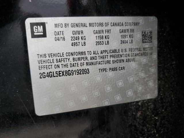 2G4GL5EX8G9192093 - 2016 BUICK REGAL 黑色 照片 12