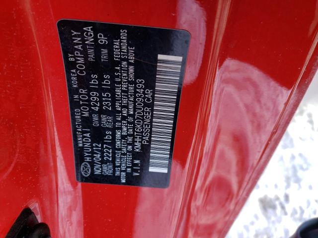 KMHHT6KD7DU093493 - 2013 HYUNDAI GENESIS CO 2.0T RED photo 12