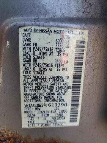 5N1AR18W57C613390 - 2007 NISSAN PATHFINDER LE თაფლისფერი ფოტო 13